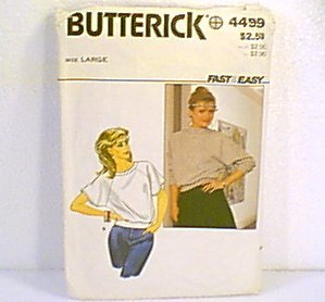 Misses Tops Butterick Sewing Pattern 4499 Sz lg 16 - 18 Cut