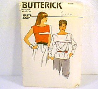 Fast N Easy Misses Tops Blouse Butterick Sewing Pattern 4858 Sz 8 10 12 Uncut