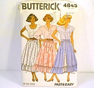 Misses Skirt Butterick Sewing Pattern 4843 Sz 8 10 12 1987 Uncut