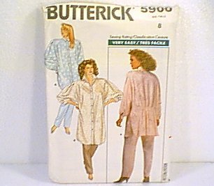 Misses Shirt Blouse & Pants Butterick Sewing Pattern 5900 Sz 8 1987 Uncut