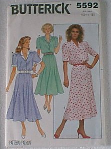 Misses Dress Butterick Sewing Pattern 5592 Sz 12 14 16 Uncut