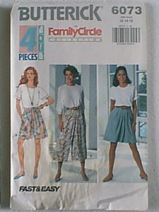 Misses Split Skirt 4 pcs Family Circle Butterick Sewing Pattern 6073 Sz 12 14 16 Uncut