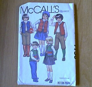 Childs Vest Skirt Pants Knickers Apliques McCalls Sewing Pattern 7756 Sz 6 Uncut