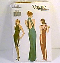 Misses Evening Gowns Dress Strap Back Vogue Sewing Pattern 9400 Sz 6 8 10 Cut