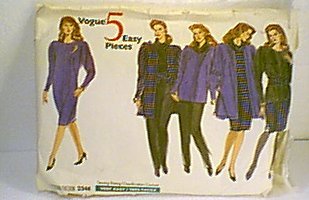 Misses Jacket Dress Top Skirt Pants Tube Sash Vogue Sewing Pattern 2346 Sz 14 16 18 Cut