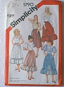 Misses Skirts 3 Styles Versions Simplicity Sewing Pattern 5790 Sz 10 Miss Cut