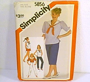 Pullover Tops Nautical Pants 3 Lengths Simplicity Sewing Pattern 5856 Sz 11/12 Jr T Uncut