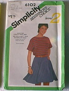 Mini Skirt Stretch Knit Beginners Choice Lvl 2 Simplicity Sewing Pattern 6102 Sz 10 12
