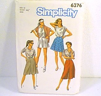 Ladies Coulottes 4 Lengths Simplicity Sewing Pattern 6376 Sz 12 Miss Uncut
