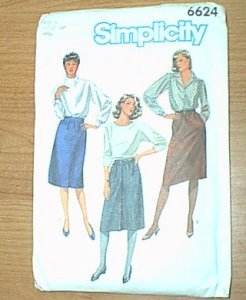 2 Misses Slim Fitting Skirts Simplicity Sewing Pattern 6624 Sz 16 Miss Uncut