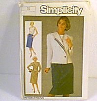 Misses Dress & Lined Jacket Simplicity Sewing Pattern 6797 Sz 16 Miss Uncut
