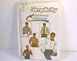 Connoisseur Mens Shirts Torn Envelope Simplicity Sewing Pattern 7015 Sz 44 Mens Uncut