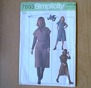 Misses Jiffy Pant Dress Simplicity Sewing Pattern 7663 Sz 8 Uncut