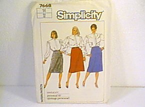 Misses Proportioned Slim Skirts Simplicity Sewing Pattern 7668 Sz 14 Uncut