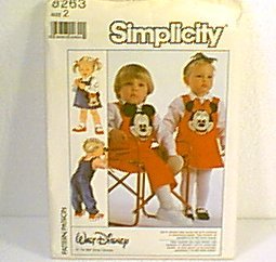 Toddler Disney Jumper Overalls Bag Wax Transfers Simplicity Sewing Pattern 8263 Sz 2 Uncut