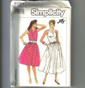 2 Jiffy Misses Dresses Adjustable to Miss Petite Simplicity Sewing Pattern 8059 Sz 10 - 16 Uncut
