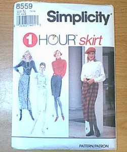 One Hour Skirt Misses Set of Skirts Simplicity Sewing Pattern 8559 Sz 10 - 14 Uncut