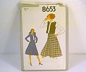 Misses Skirt Unlined Jacket Vest Poor Envelope Simplicity Sewing Pattern 8653 Sz 10 Miss Uncut