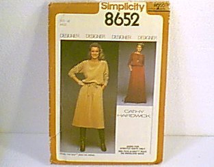 Misses Pullover 2 Pc Dress 2 Lengths Simplicity Sewing Pattern 8652 Sz 16 Miss Uncut