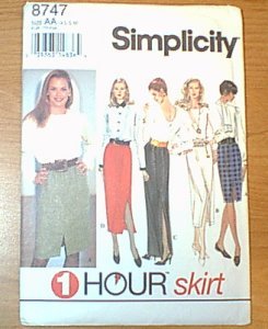 One Hour Skirt Misses Set of Skirts Simplicity Sewing Pattern 8747 Sz XS S Med Uncut