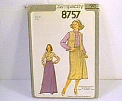 Misses Blouse Top Skirt Vest 2 Lengths Simplicity Sewing Pattern 8757 Sz 10 Miss Uncut