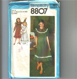 Girls & Chubbies Dress 2 Lengths Simplicity Sewing Pattern 8807 Sz 8½ - 14½ Chub Uncut