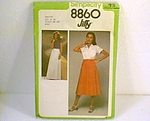 Misses Front Wrap Skirt 2 Lengths Simplicity Jiffy Sewing Pattern 8860 Sz 14 - 16 Cut