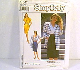 Damon Inc Overlock Misses Dress Unlined Jacket Simplicity Sewing Pattern 9511 Sz 16 0 24 Uncut