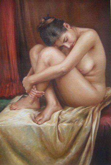 NUDE GIRL OIL PAINTING ON CANVAS 20"x24