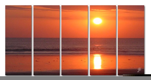 5 PIECES ABSTRACT OIL PAINTING ON CANVAS 12"X32"X5 PIECES