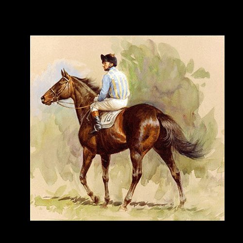 HORSE RACING OIL PAINTING ON CANVAS 20"X24"