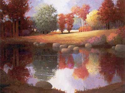 NATURE SCENERY OIL PAINTING ON CANVAS 20"X24"