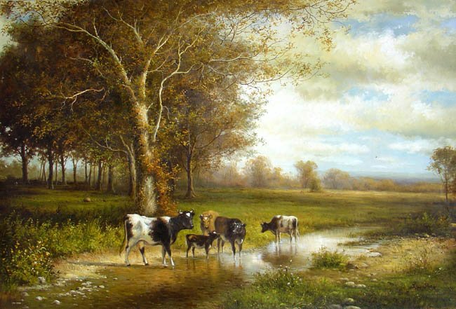 FARM LAND OIL PAINTING ON CANVAS 20"X24"