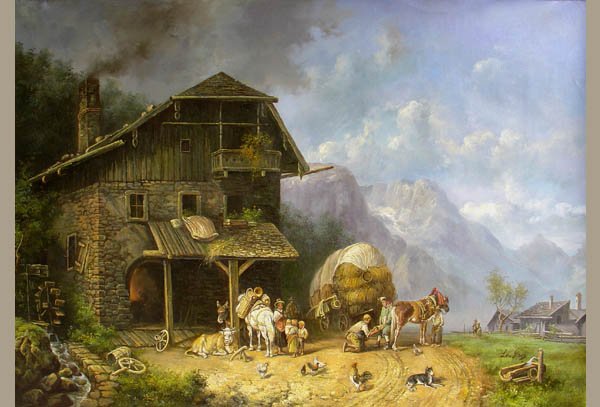 FARM LAND OIL PAINTING ON CANVAS 20"X24"