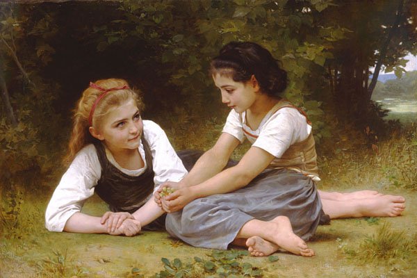 TWO GIRLS OIL PAINTING ON CANVAS 20"X24"