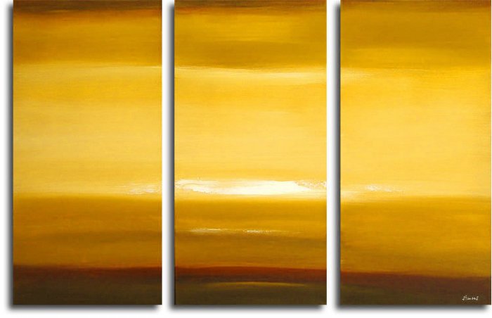3 PIECES ABSTRACT OIL PAINTING ON CANVAS 12"X32"X3 PIECES