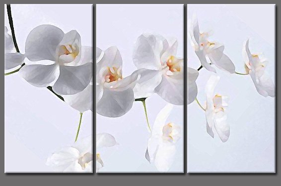 3 PIECES ABSTRACT OIL PAINTING ON CANVAS 12"X32"X3 PIECES