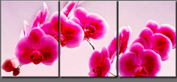 3 PIECES ABSTRACT OIL PAINTING ON CANVAS 12"X32"X3 PIECES