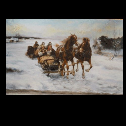 SLEIGH RIDER ON CANVAS 20"X24"