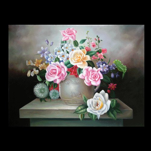 FLOWERS OIL PAINTING ON CANVAS 20"X24"