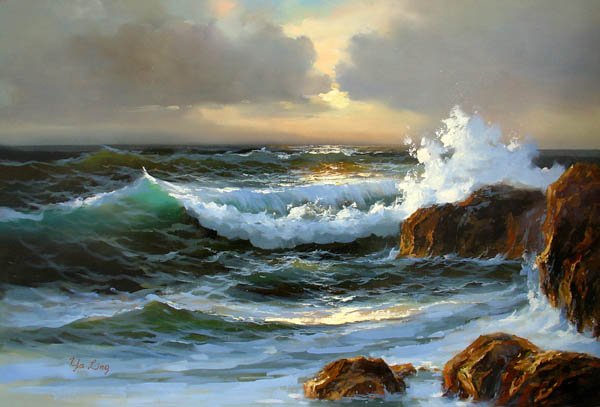 BOAT-SEA 007 OIL PAINTING ON CANVAS 20"X24"
