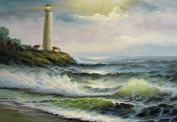 BOAT-SEA 025 OIL PAINTING ON CANVAS 20"X24"