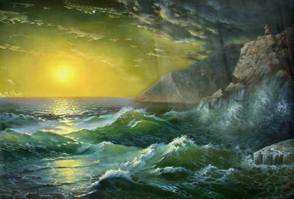 BOAT-SEA 028 OIL PAINTING ON CANVAS 20"X24"