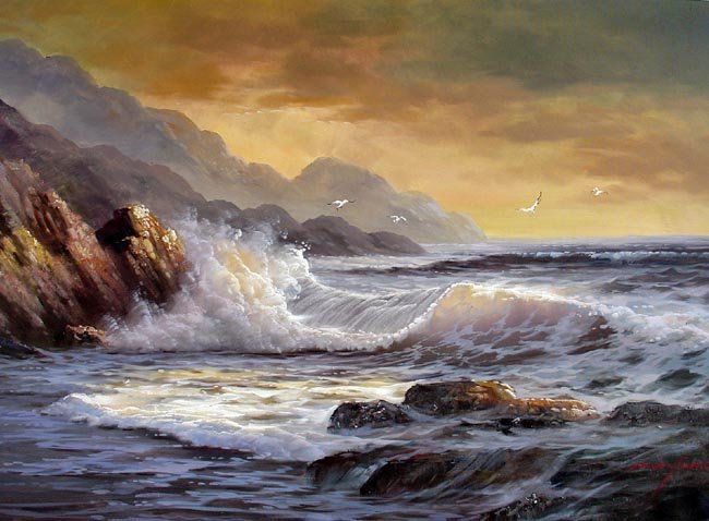 BOAT-SEA 030 OIL PAINTING ON CANVAS 20"X24"