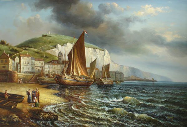 BOAT-SEA 037 OIL PAINTING ON CANVAS 20"X24"