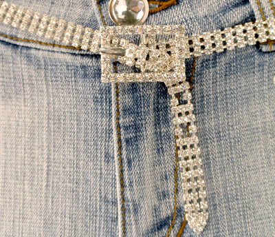 3 Line Rhinestone Adjustable Belt Reg $109