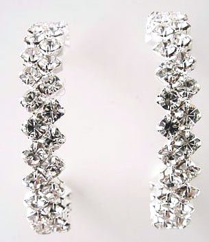 Magnificent Jagged Arranged Crystal Hoops Reg $33