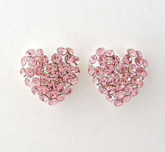 Heart Formal Wear Rhinestone Earrings $24.99