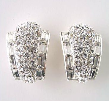 Magnificent Evening Wear Rhinestone Earrings - CLIP ON $49.99