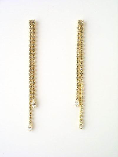 2 Inch Rhinestone Straight Drop Earrings Reg $32